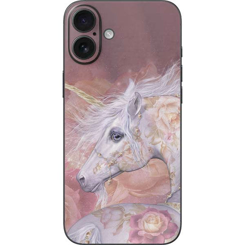 Licorne Florale Rose Unicorn by Laurie Prindle iPhone 16 Plus Skin