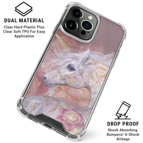 Licorne Florale Rose Unicorn by Laurie Prindle iPhone 16 Pro Clear Case