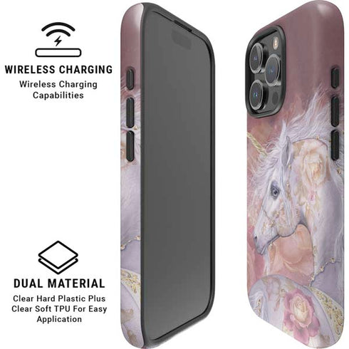 Licorne Florale Rose Unicorn by Laurie Prindle iPhone 16 Pro Magsafe Impact Case