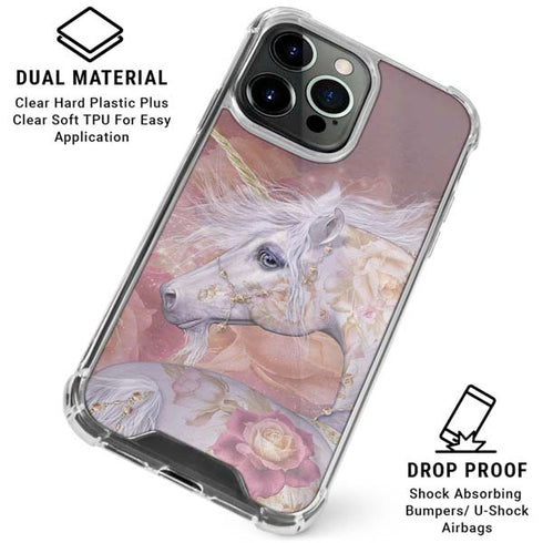 Licorne Florale Rose Unicorn by Laurie Prindle iPhone 16 Pro Max Clear Case