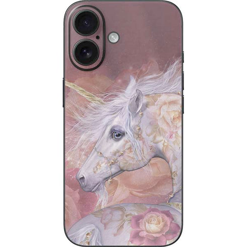Licorne Florale Rose Unicorn by Laurie Prindle iPhone 16 Skin