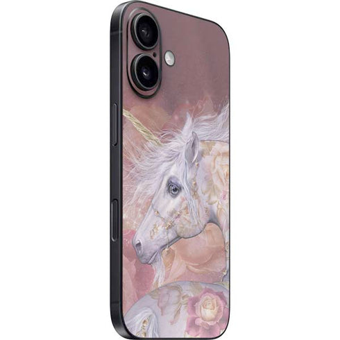 Licorne Florale Rose Unicorn by Laurie Prindle iPhone 16 Skin