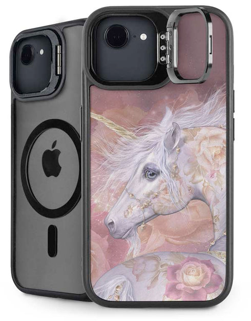Licorne Florale Rose Unicorn by Laurie Prindle iPhone 16e Kickstand Case