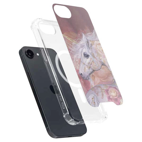 Licorne Florale Rose Unicorn by Laurie Prindle iPhone 16e MagSafe Case