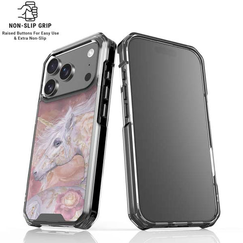 Licorne Florale Rose Unicorn by Laurie Prindle iPhone 18 Pro Clear Case