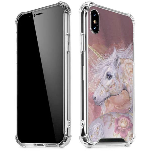 Licorne Florale Rose Unicorn by Laurie Prindle iPhone X/XS Clear Case