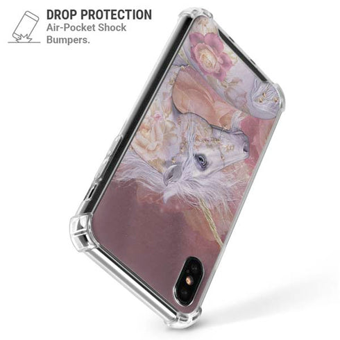 Licorne Florale Rose Unicorn by Laurie Prindle iPhone X/XS Clear Case