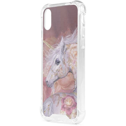 Licorne Florale Rose Unicorn by Laurie Prindle iPhone XS Clear Case