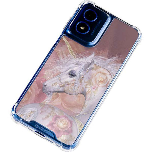 Licorne Florale Rose Unicorn by Laurie Prindle Moto G 5G (2024) Clear Case