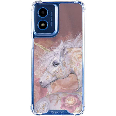 Licorne Florale Rose Unicorn by Laurie Prindle Moto G Play 4G (2024) Clear Case