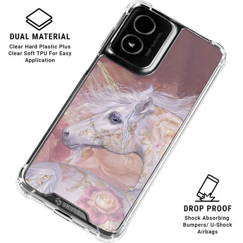 Licorne Florale Rose Unicorn by Laurie Prindle Moto G Power 5G (2024) Clear Case