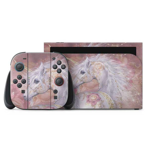 Licorne Florale Rose Unicorn by Laurie Prindle Nintendo Skins