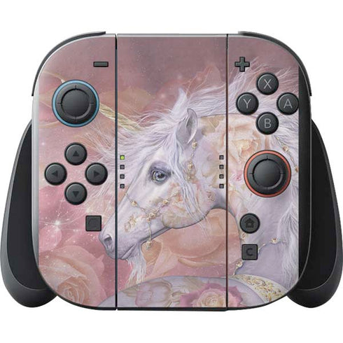 Licorne Florale Rose Unicorn by Laurie Prindle Nintendo Switch 2 (2025) with Joy-Con Skin