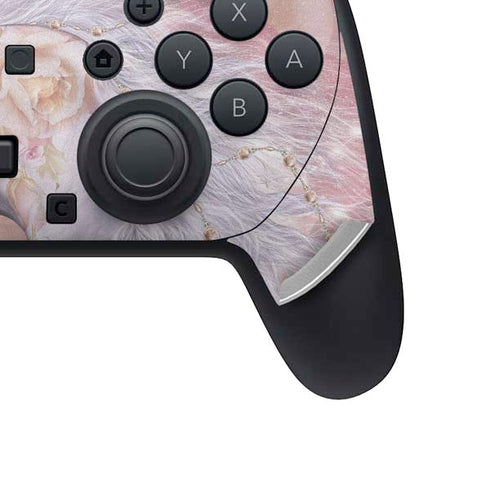 Licorne Florale Rose Unicorn by Laurie Prindle Nintendo Switch 2 (2025) Pro Controller Skin