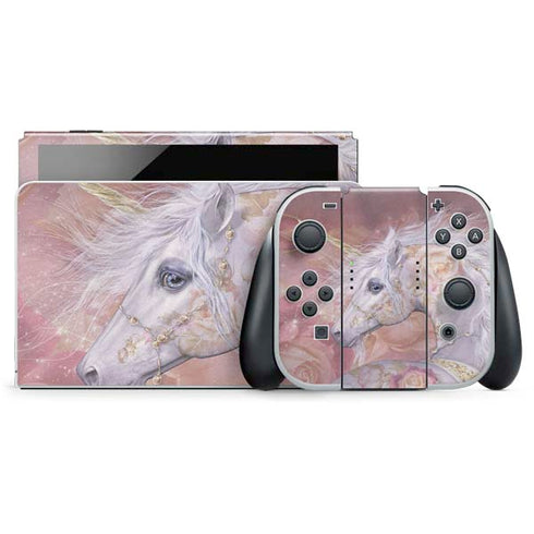 Licorne Florale Rose Unicorn by Laurie Prindle Nintendo Skins