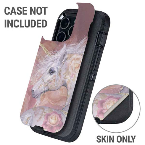 Licorne Florale Rose Unicorn by Laurie Prindle Otterbox Defender iPhone Skin
