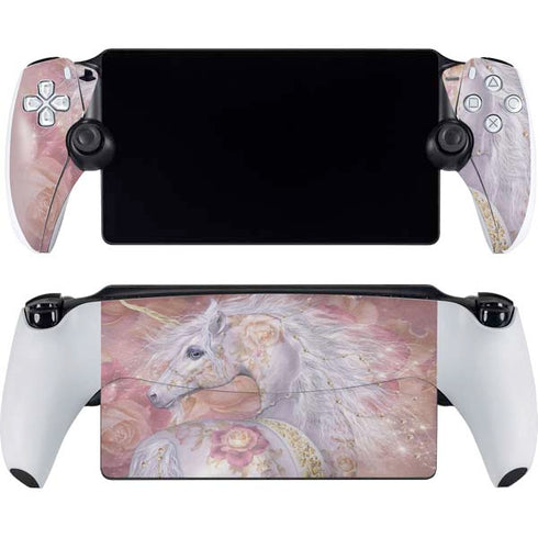 Licorne Florale Rose Unicorn by Laurie Prindle PlayStation Portal Remote Player Skin