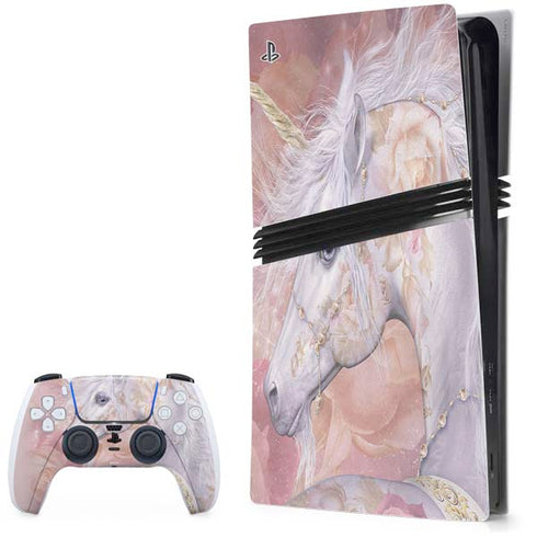 Licorne Florale Rose Unicorn by Laurie Prindle PS5 Pro Bundle Skin