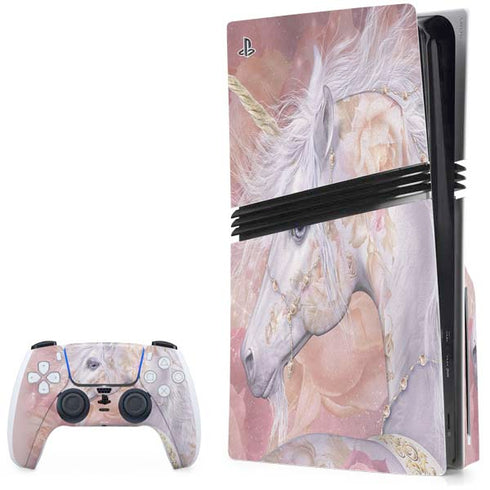 Licorne Florale Rose Unicorn by Laurie Prindle PlayStation PS5 Skins