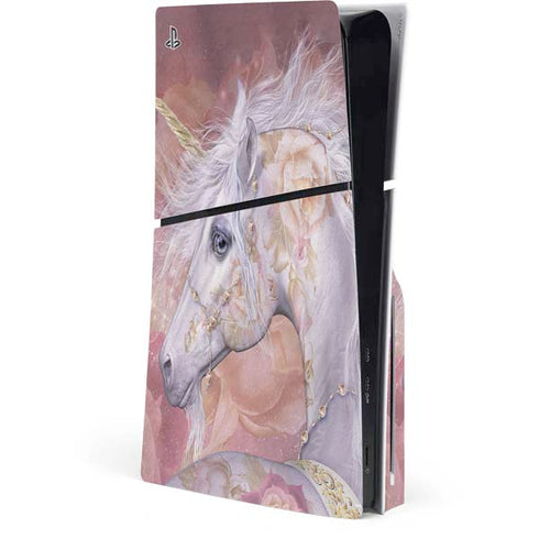 Licorne Florale Rose Unicorn by Laurie Prindle PlayStation PS5 Skins