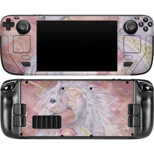 Licorne Florale Rose Unicorn by Laurie Prindle Steam Deck Handheld Gaming Computer OLED Skin