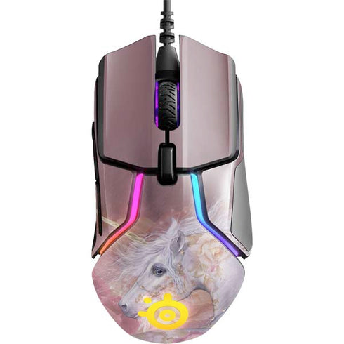 Licorne Florale Rose Unicorn by Laurie Prindle SteelSeries Rival 600 Gaming Mouse Skin