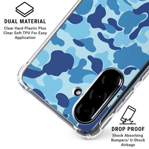 Light Blue Street Camo Galaxy A36 5G Clear Case