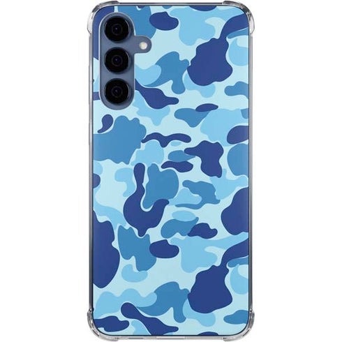 Light Blue Street Camo Galaxy A55 5G Clear Case