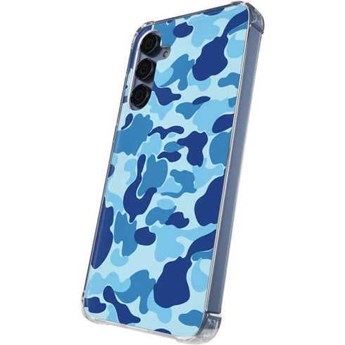 Light Blue Street Camo Galaxy A55 5G Clear Case