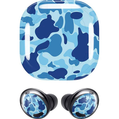 Light Blue Street Camo Galaxy Buds Pro Skin