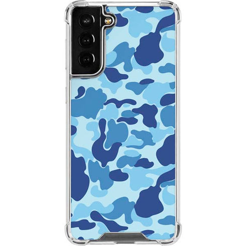 Light Blue Street Camo Galaxy S22 Plus Clear Case