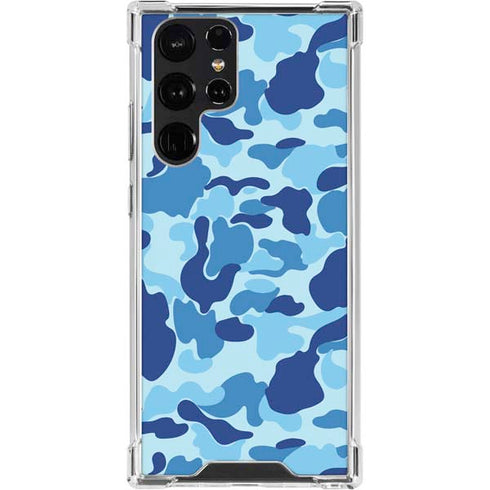 Light Blue Street Camo Galaxy S23 Ultra Clear Case