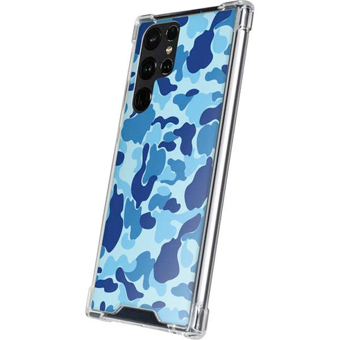 Light Blue Street Camo Galaxy S23 Ultra Clear Case