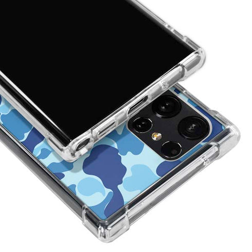 Light Blue Street Camo Galaxy S23 Ultra Clear Case