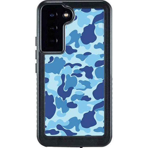 Light Blue Street Camo Galaxy S24 Plus Waterproof Case