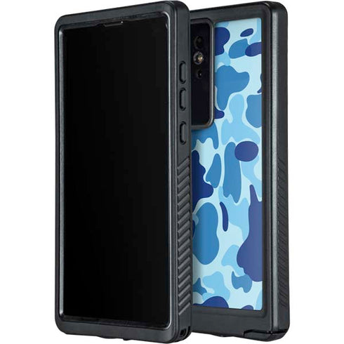 Light Blue Street Camo Galaxy S24 Ultra Waterproof Case