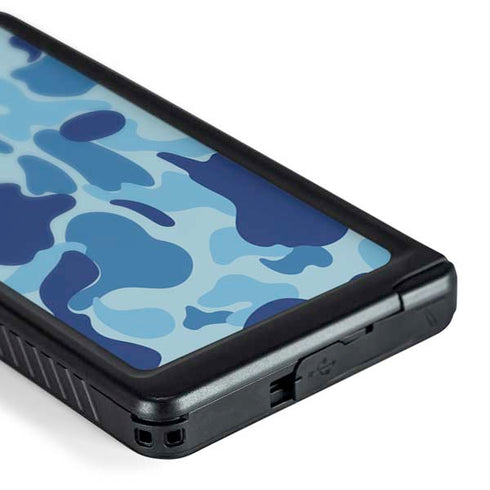 Light Blue Street Camo Galaxy S24 Ultra Waterproof Case