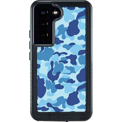 Light Blue Street Camo Galaxy S24 Waterproof Case