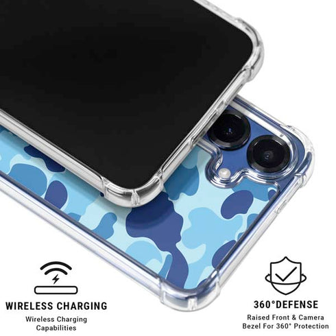 Light Blue Street Camo Galaxy S25 Plus Clear Case
