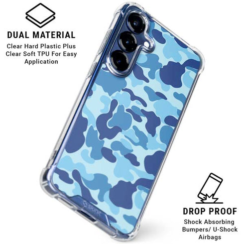 Light Blue Street Camo Galaxy S25 Plus Clear Case