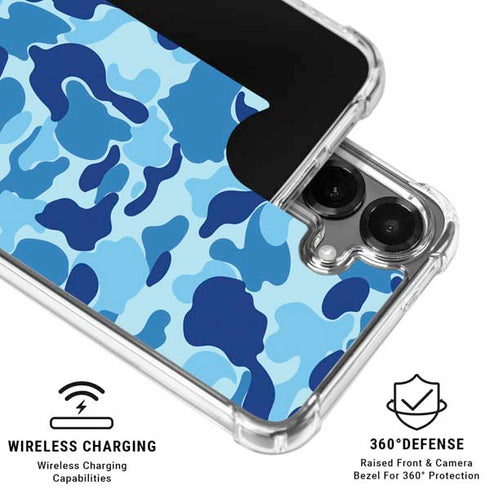 Light Blue Street Camo Galaxy S26 Clear Case