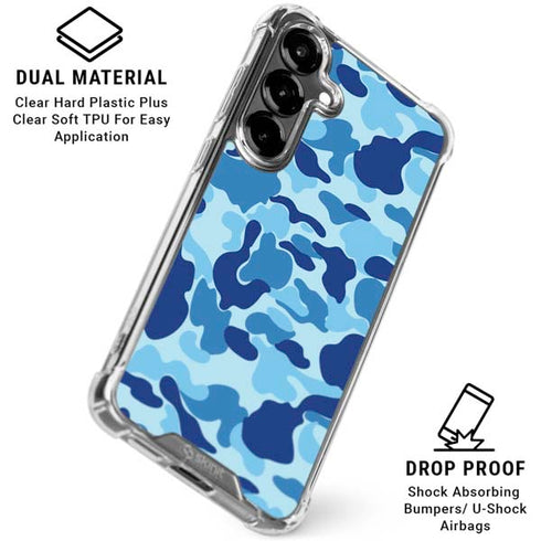 Light Blue Street Camo Galaxy S26 Plus Clear Case