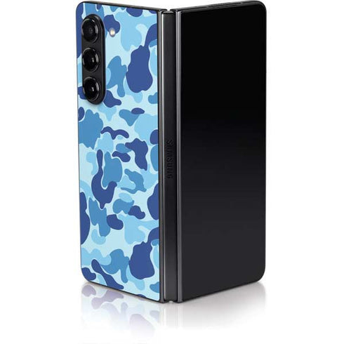 Light Blue Street Camo Galaxy Z Fold5 5G Skin