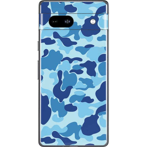 Light Blue Street Camo Google Pixel 7a Skin