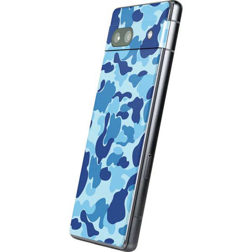 Light Blue Street Camo Google Pixel 7a Skin