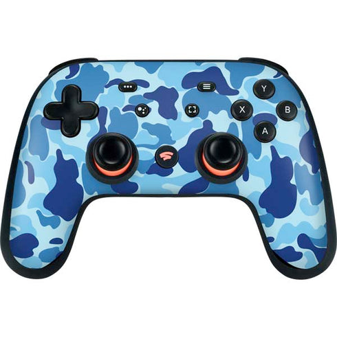 Light Blue Street Camo Google Stadia Controller Skin