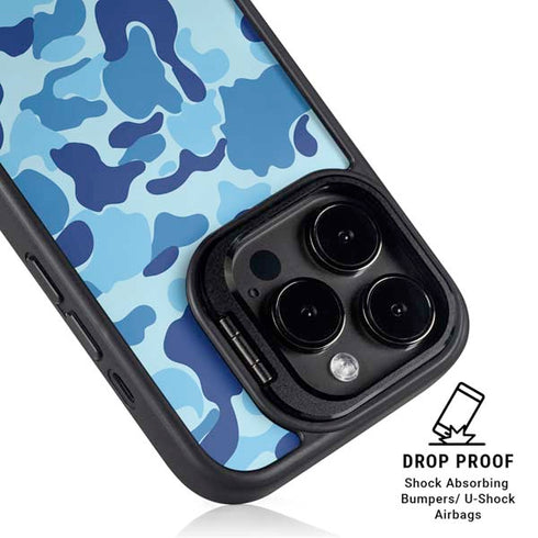 Light Blue Street Camo iPhone 14 Pro Max Kickstand Case