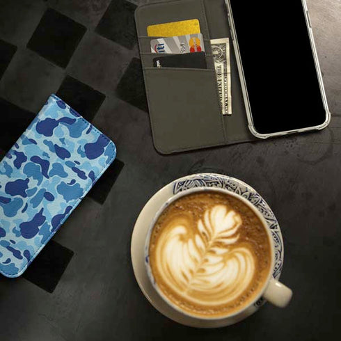 Light Blue Street Camo iPhone 15 Pro Folio Case