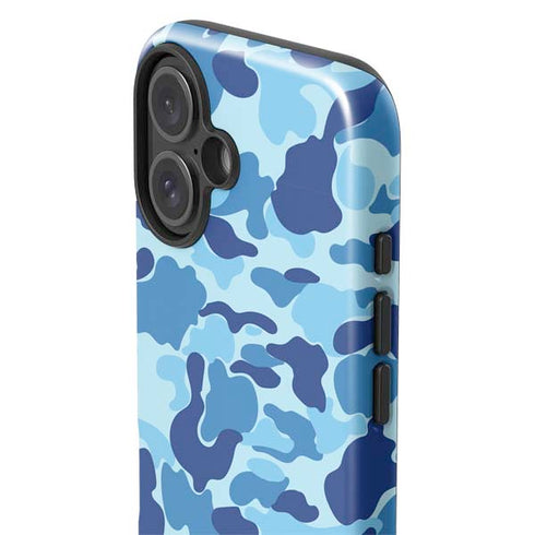 Light Blue Street Camo iPhone 16 Plus Impact Case