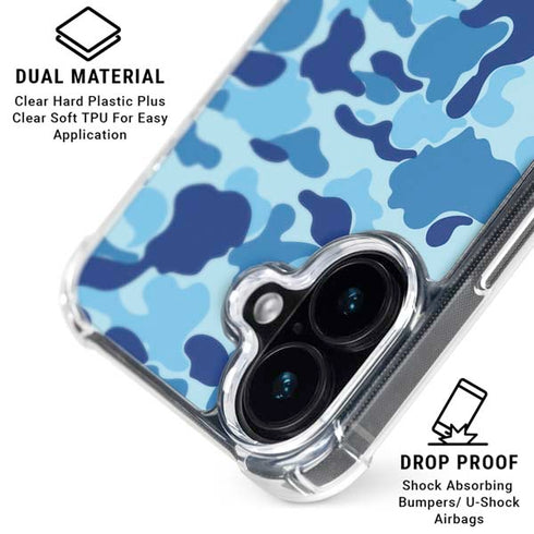 Light Blue Street Camo iPhone 16 Plus MagSafe Case